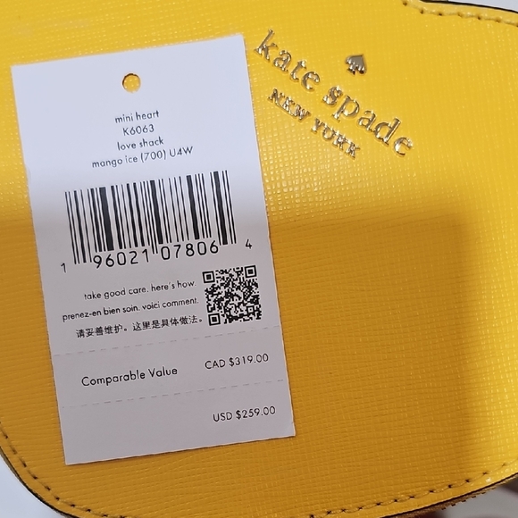 Kate Spade Heart-Shaped Yellow Mini Bag - Picture 9 of 9